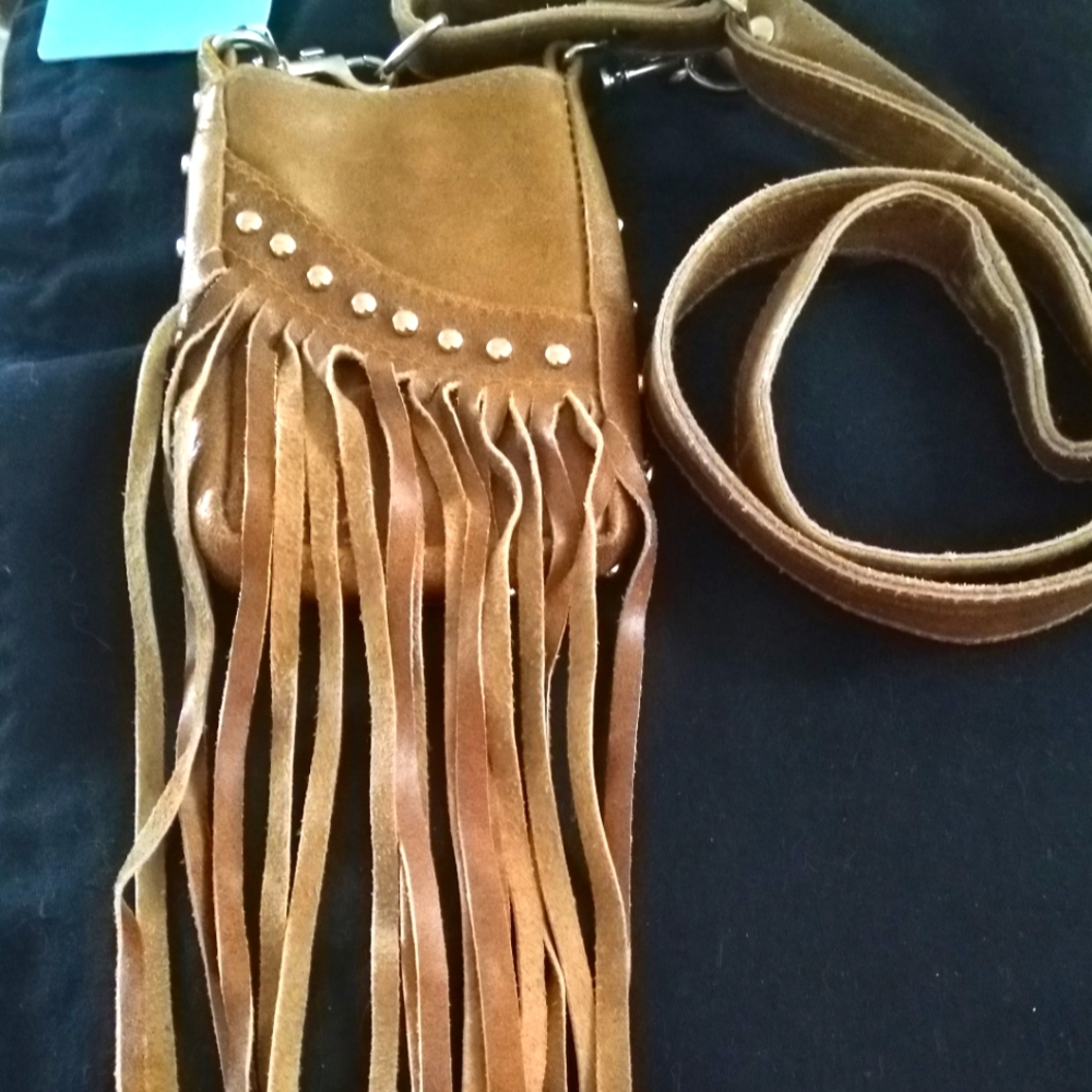 Leather Fringe Cross Body Bag or Shoulder Bag by Bacci